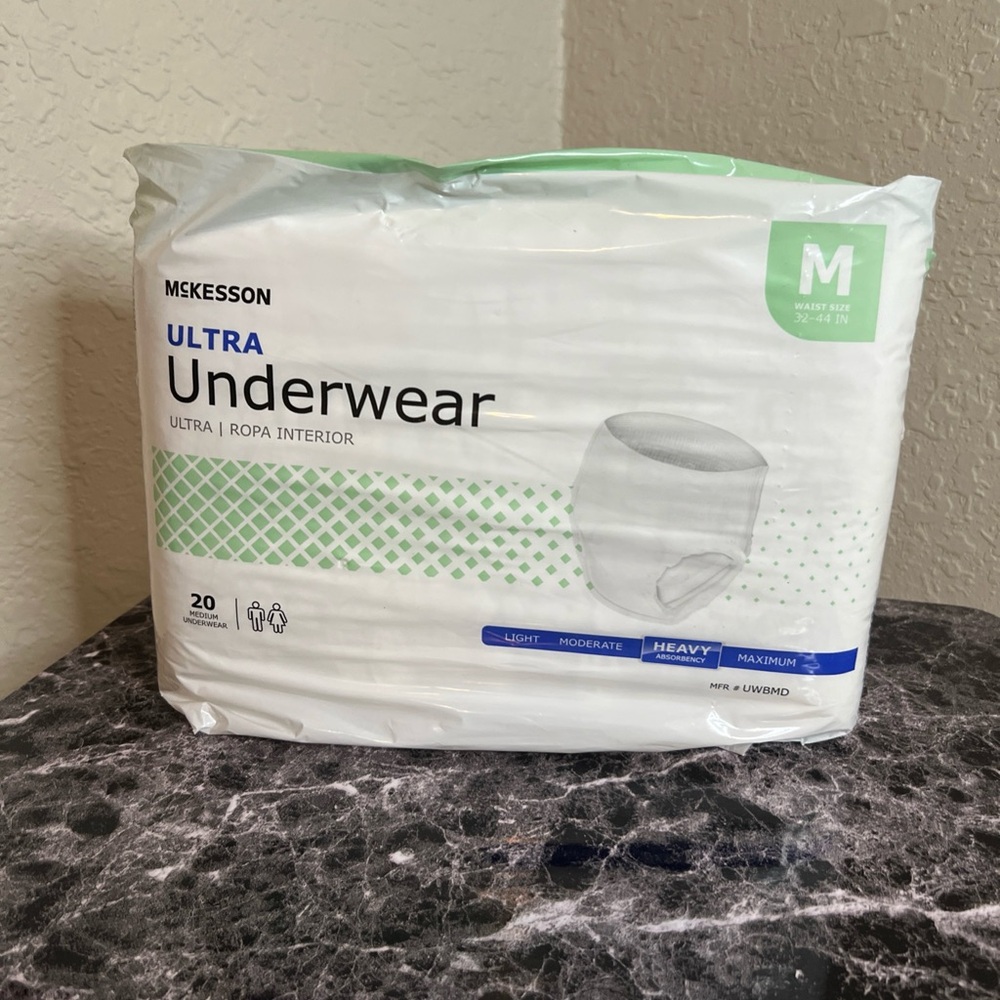 McKesson Adult Disposable Pull On Up Underwear Diapers M Heavy Absorbency 20 Ct